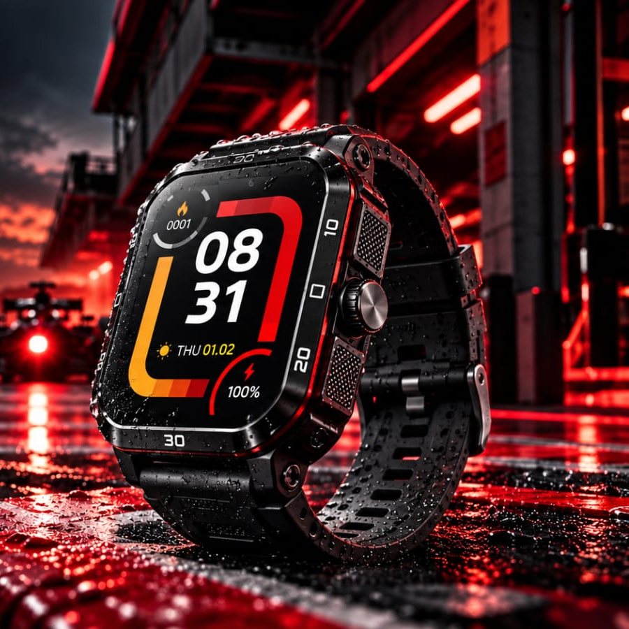 RX Armor Pro on a red-and-white kerb at night