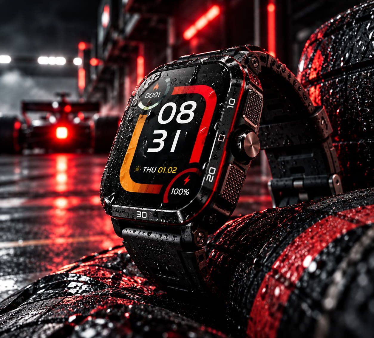 RX Armor Pro in rain on a race tyre